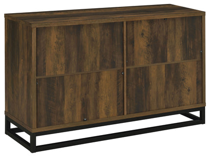 Thurston - 4 Door Accent Cabinet Carved Doors - Dark Brown