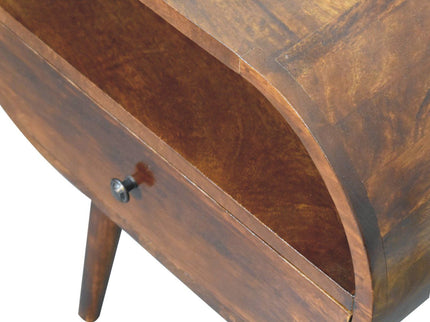 Large Chestnut Circular Bedside