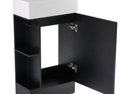 Modern Bathroom Vanity With Sink And 2 Tier Shelf