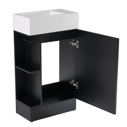 Modern Bathroom Vanity With Sink And 2 Tier Shelf