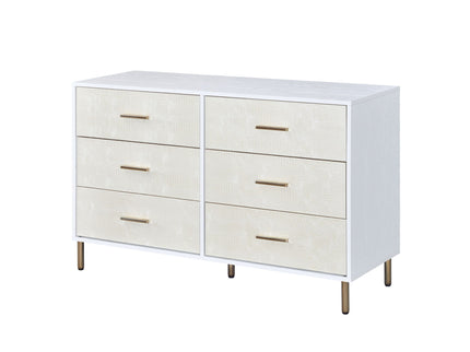 Myles - Dresser - White Champagne / Gold