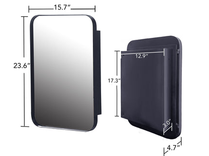 Recessed Metal Framed Medicine Cabinet With Mirror And Adjustable Shelves Wall Mirror With Storage For Bathroom