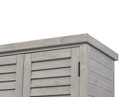 Potting Bench With Storage Cabinet And Metal Table Top For Outdoor