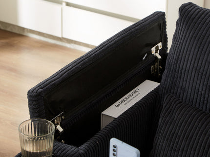 Convertible Chaise Lounge Sofa Chair With USB Ports, Cup Holders, Phone Holder And Storage