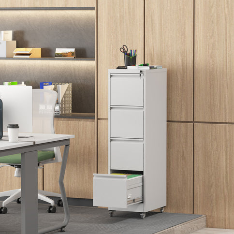 Drawer Metal Locking Vertical File Cabinet With Wheels Heavy Duty Lockable Storage