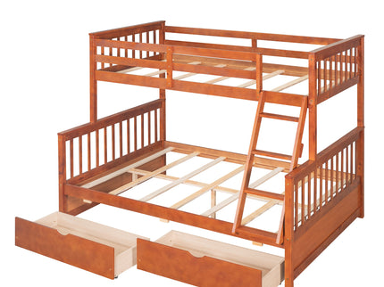 Bunk Bed With Ladders And 2 Storage Drawers