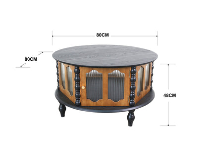 Round 3 Door Storage Coffee Table For Living Room
