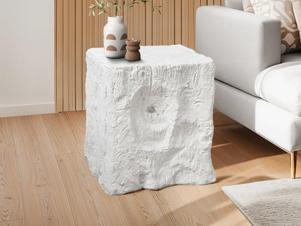 Square Accent Table, Indoor Outdoor - White