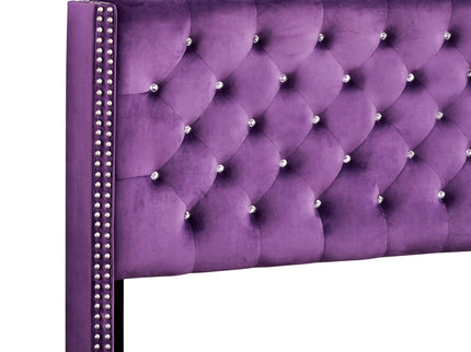 Upholstered Nailhead Trim Chic Bed