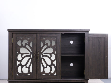 3 Door Mirrored Sideboard Cabinet With Adjustable Shelves