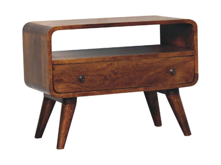 Mini Curved Media Unit - Chestnut