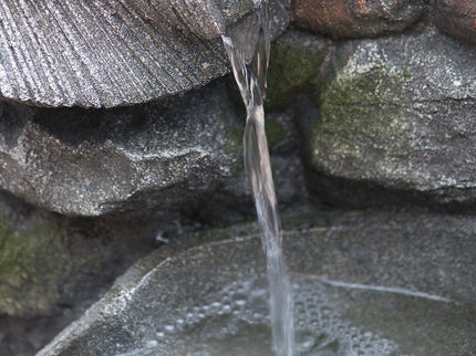 Indoor Outdoor Stone Water Fountain, 4 Tier Polyresin Cascading Rock Bowl Freestanding Fountain With LED Ligh - Gray
