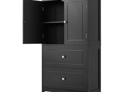 Bathroom Storage Cabinet With 2 Doors And Drawers, Adjustable Shelf