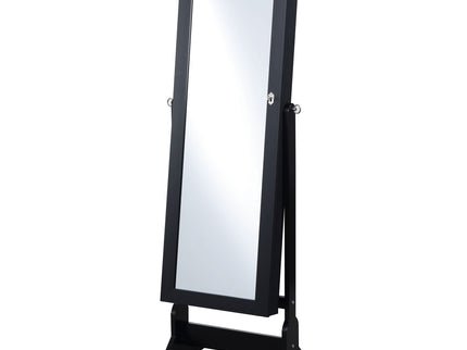Casey - Jewelry Cheval Mirror With Storage - Black