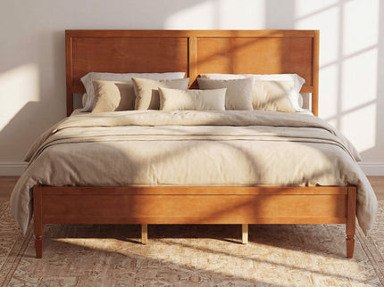 Classic Platform Bed Frame With Panel Headboard