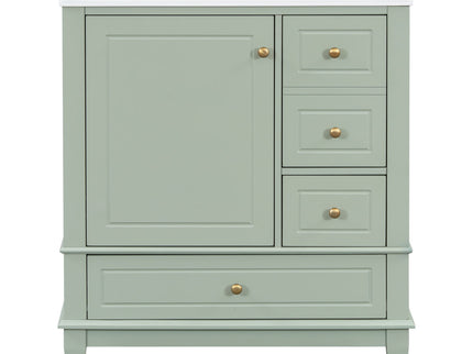 Freestanding Bathroom Vanity With Sink, Soft Close Door, 3 Drawers