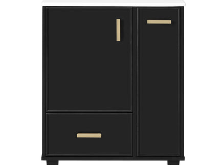 Bathroom Vanity With Sink, Deep Drawer And Pull Out Basket, Rectangular Design - Black