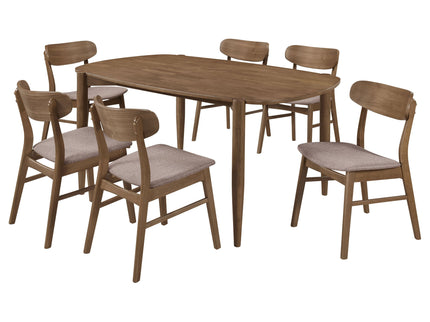Whisten - Dining Set With Rounded Tabletop And Upholstered Chairs