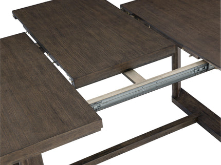 Trestle Dining Table With Leaf - Dark Oak