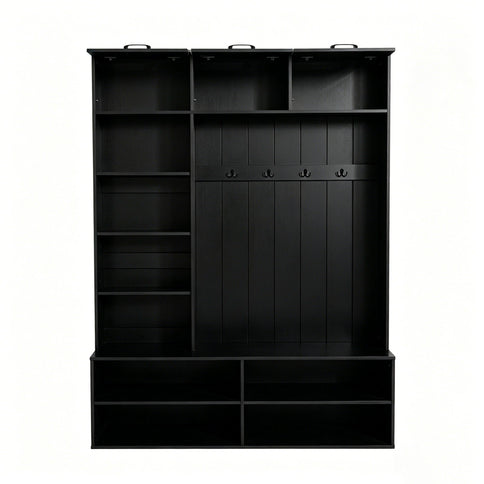 Farmhouse Hall Tree & Bench And Shoe Storage