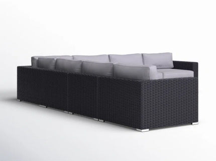 Luxurious Wicker Patio Sectional With Weather Resistant Sunbrella Cushions