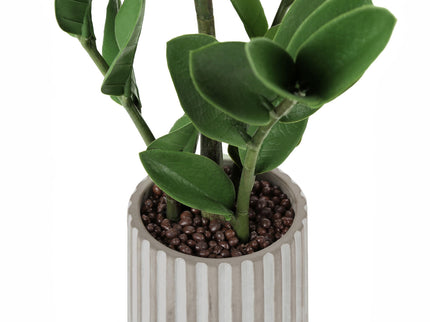 20" Tall, Artificial Plant, Zz, Indoor, Faux, Fake, Table, Greenery, Potted, Real Touch, Decorative - Green / Gray