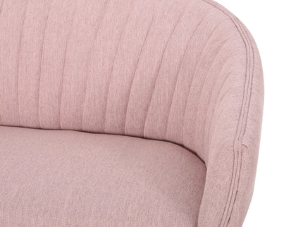 Mid Century Modern Loveseat With Channel Stitched Backrest