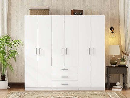 6 Doors Wardrobe Storage For Bedroom, With Big Drawers