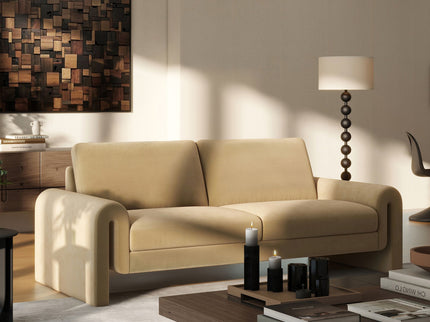 Mason - Arched Arm Sofa - Camel Brown Beige