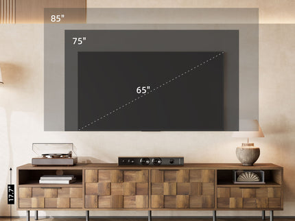 TV Stand With 2 Drawers, Media Console Table For TVs Up To 85'' - Natural