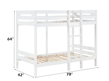Esin - Twin Twin Bunk Bed - White