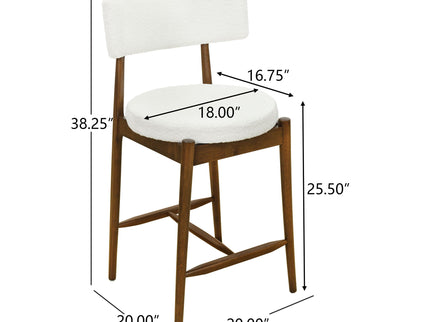 Mid Century Modern Counter Stools, Fabric Upholstered Chairs