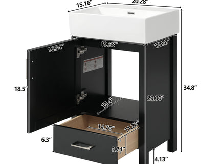 Bathroom Vanity With Sink, Frame And Drawer