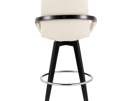 Cosmo - Contemporary Fixed Height Counter Stool With Swivel And Round Footrest (Set of 2)