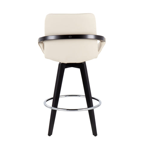 Cosmo - Contemporary Fixed Height Counter Stool With Swivel And Round Footrest (Set of 2)