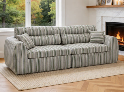 3 Seater, Couch With Throw Pillows For Living Room