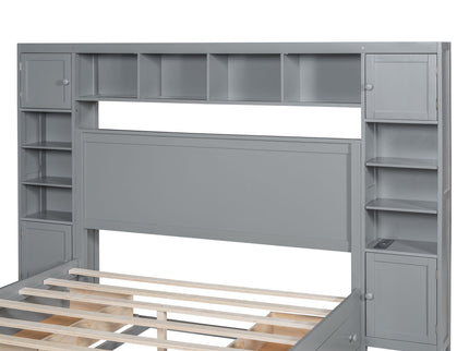 Bed With All In One Cabinet, Shelf And Sockets