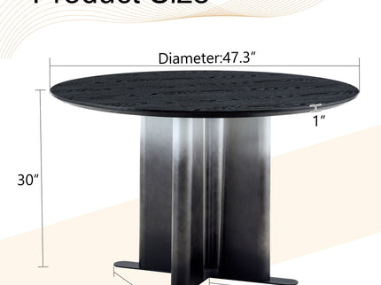 Round Dining Table With Cross Base, Modern Home Furniture