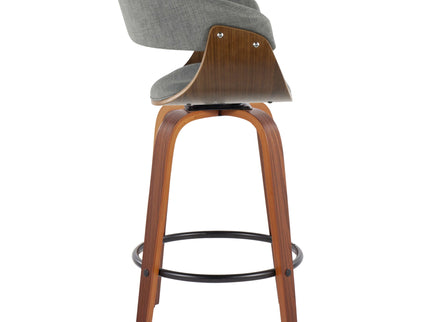 Vintage Mod - Mid Century Modern Fixed Height Counter Stool & Swivel With Round Footrest (Set of 2)