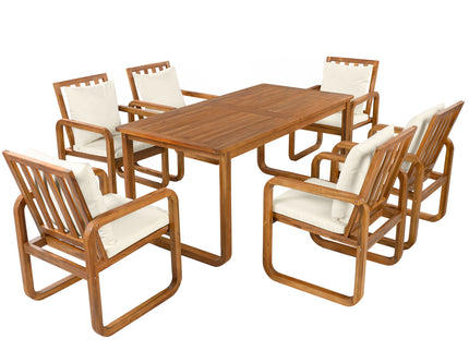 7 Piece Outdoor Patio Dining Set With Removable Cushions