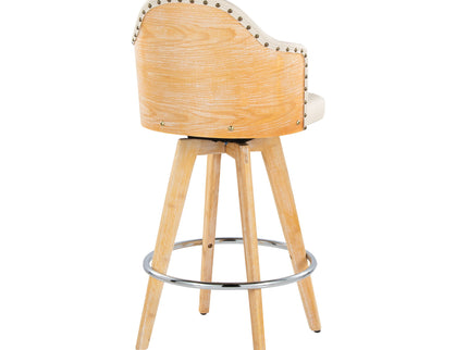 Ahoy - Contemporary Fixed Height Counter Stool & Round Footrest (Set of 2)