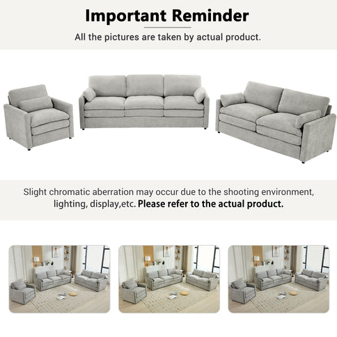 Cozy Upholstered Sofa Set For Living Room
