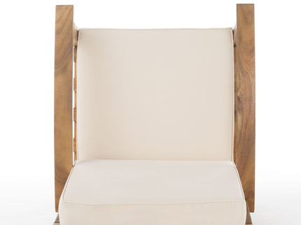 Outdoor Club Chair With Cushion And Acacia Wood Frame - Teak