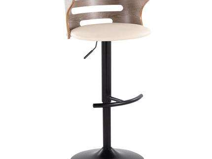 Cosi - Mid Century Modern Adjustable Barstool, Swivel With Rounded T Footrest (Set of 2)