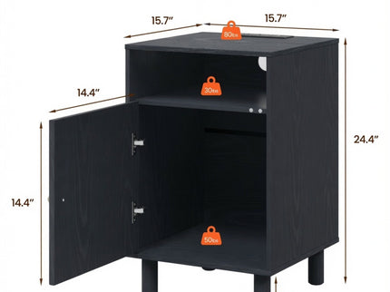 Nightstand With Charging Station & Storage