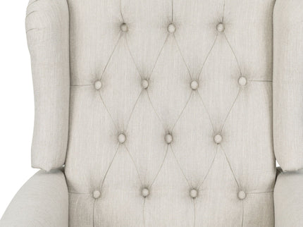 Contemporary Tufted Fabric Push Back Recliner - Beige