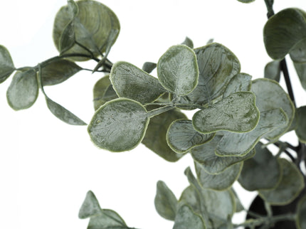 35" Tall, Artificial Plant, Eucalyptus Tree, Indoor, Faux, Fake, Floor, Greenery, Potted, Decorative - Green / Black