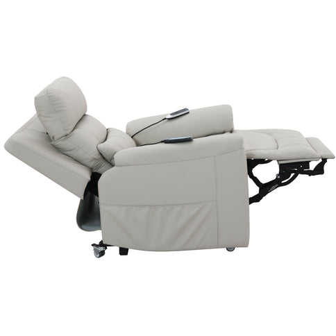 Marsha - Power Recliner With Lift & Massage - Light Gray