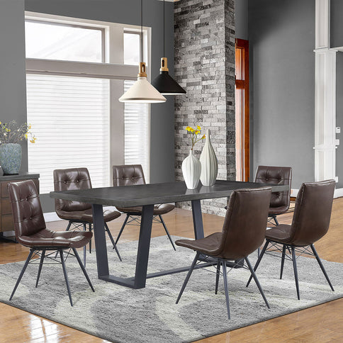 Back Dining Chairs With Button Tufting (Set of 4) - Brown