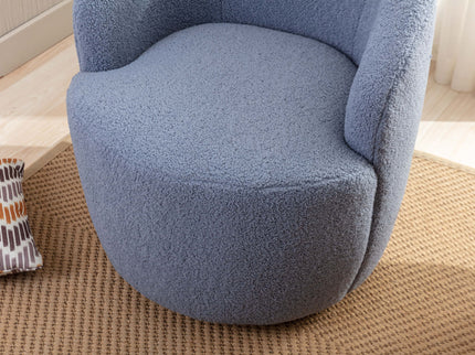 Teddy Fabric Swivel Accent Armchair Barrel Chair With Powder Coating Metal Ring
